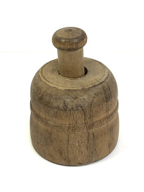 Handmade Wood Butter Mold / Press Carved Floral Star Stamp USA